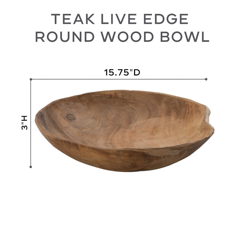Millwood Pines Aayanah Teak Serving Bowl