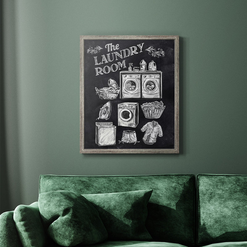 Laundry Room, toile encadrée de qualité supérieure - prête à être accrochée, Argent patiné, H 24 po x l 20 po
