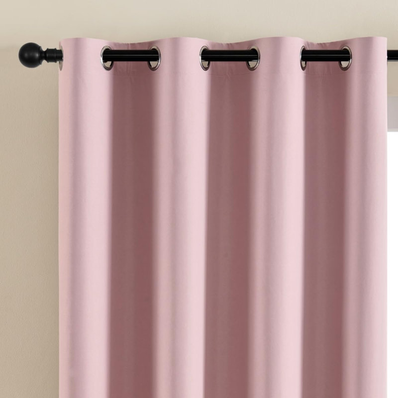1 Panel 100% Blackout Door Curtain, Pink
