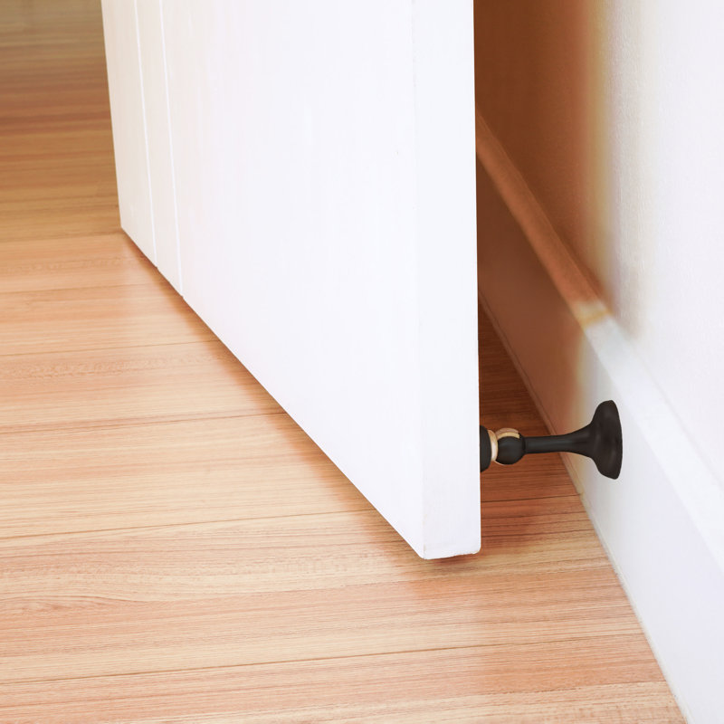 Michigan Magnetic Steel Baseboard Stop, Matte Black