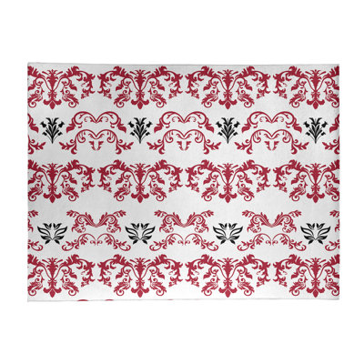 Tapis blanc / rouge Damask