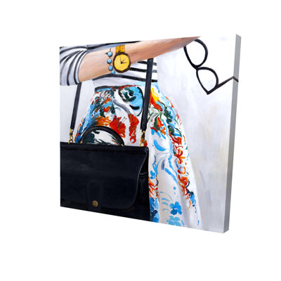 Fashionable Woman with Glasses - White Clothes Canvas Decor