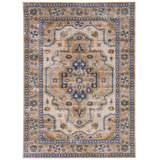 Aspers Machine Washable Ivory and Gold Area Rug
