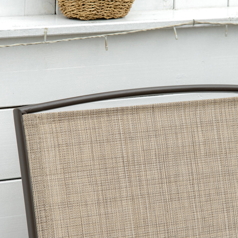 Patio Glider With Middle Table - Metal Frame In Brown Double Gliding Fun, Breathable Seating, Steel For Backyard And Use Porch Bench Garden Frame, Fabric, Energy Design