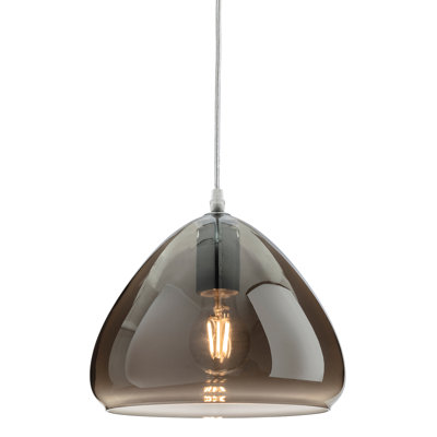 1 - Light Silver Dome Pendant