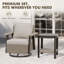 Ensemble 2 pièces de chaises pivotantes en osier avec coussins de 5 pouces et table d'appoint-1802235200