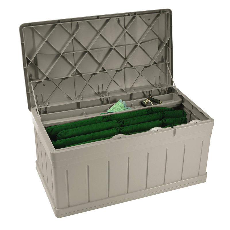 WFX Utility 134.62cm W 488L Water Resistant Plastic Lockable Storage Bench in Light Taupe