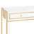 SlayStation Addison Modern Makeup Storage Table Desk with 3 Drawers Entryway and Gold Frame