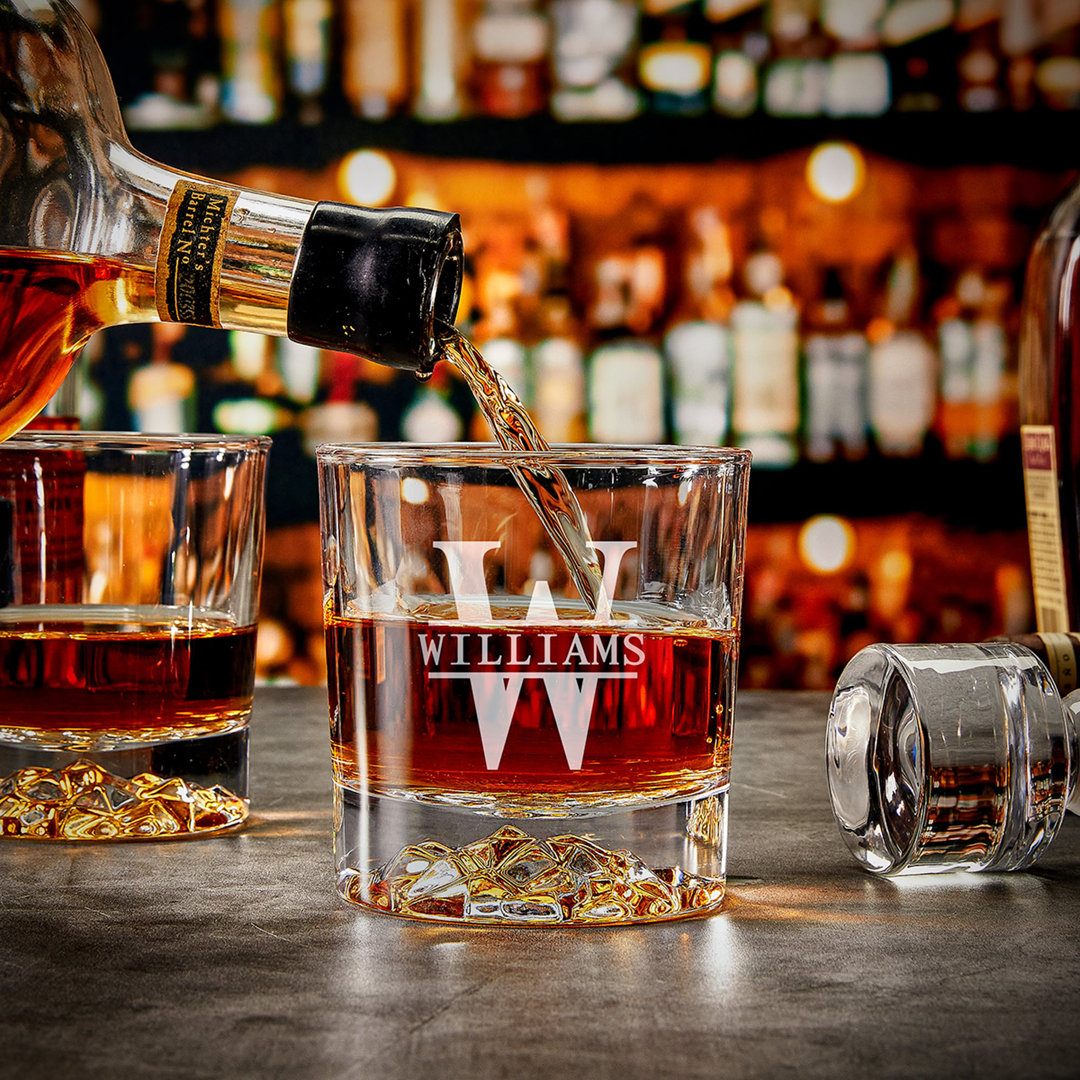 Oakmont Personalized Whiskey Glass Set of 2, 12 oz (Set of 2) Home Wet Bar 