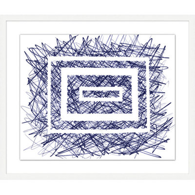 Scratched Blue 2 Painting by Thom Filicia