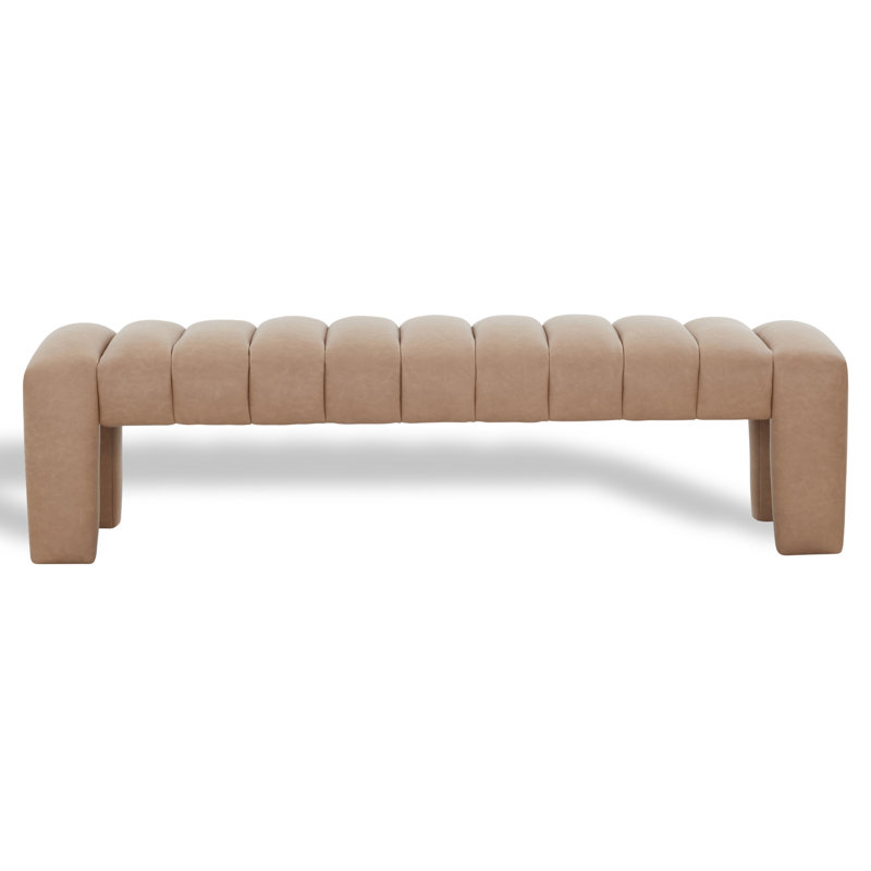 Bellisima Channel Tufted Bench, Camel