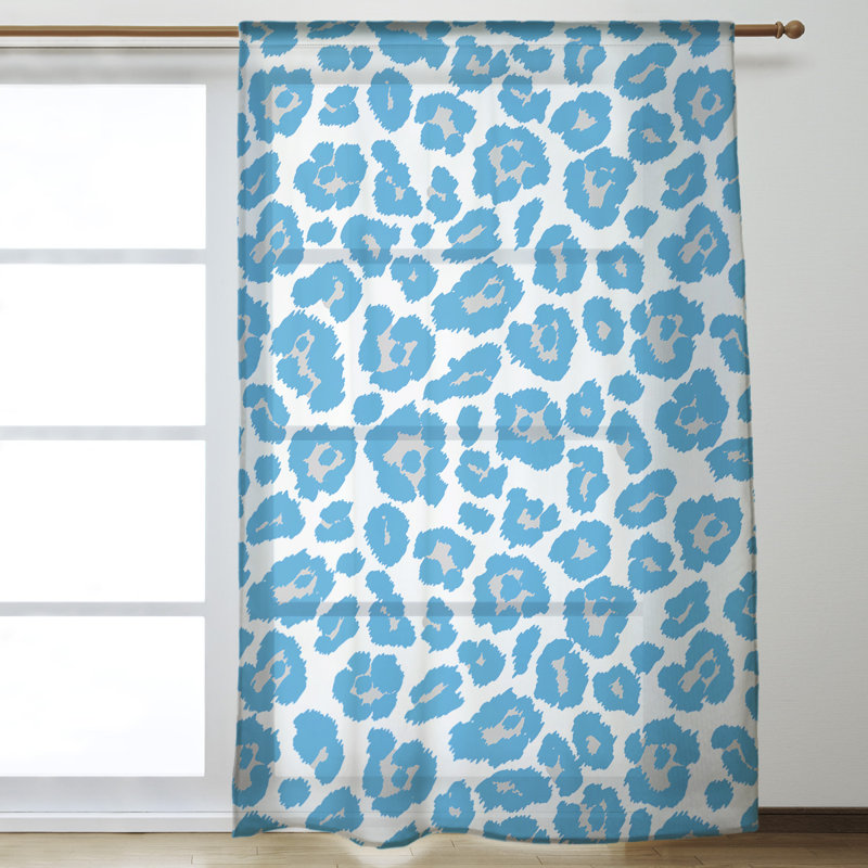 Room Darkening Curtain Single Panel, White/Blue/Gray