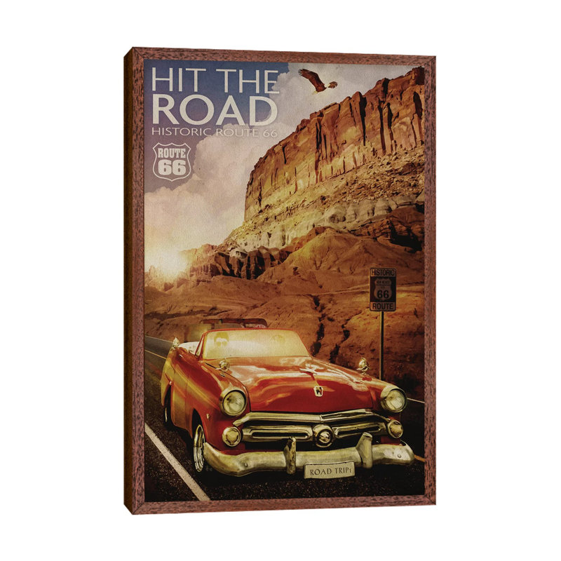 Route 66 - Print on Canvas, Classic Wood Framed, 101.6 cm H x 66.04 cm W