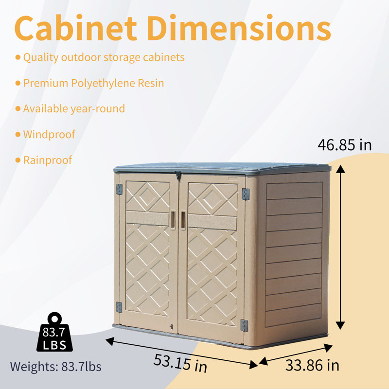 Brown High-Density Polyethylene Resin Outdoor Storage Shed