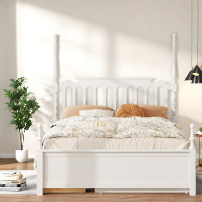 Lits avec rangement, grand lit plateforme en bois, chambre d'amis de ferme