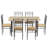 Flahiff 6-Piece Dining Table & Chairs Set - Table + 6 Padded Chairs | Rustic Brown MDF Finish | Indoor/Outdoor Use for Kitchen, Patio, or Dining Room-998646594-998646595
