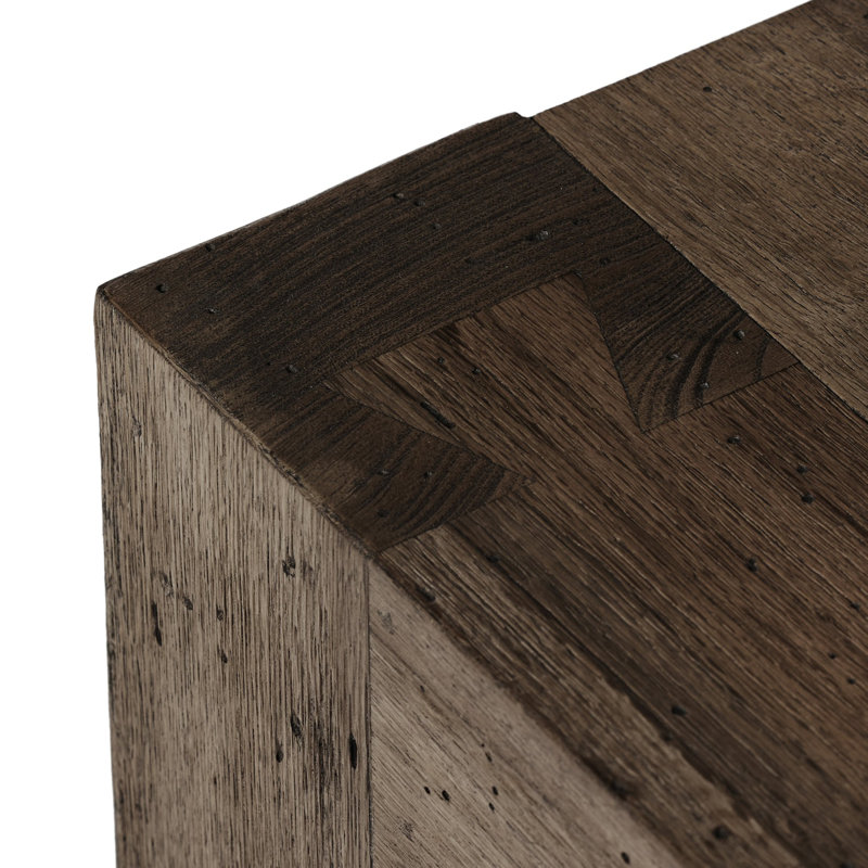 Abaso End Table, Ebony Rustic Wormwood