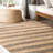 Natural Sycamore Striped Jute Area Rug-2078485143