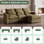 Canapé d'angle modulaire, canapé nuage surdimensionné en forme de U avec double méridienne, mobilier de salon 3 places recouvert de chenille (ou de lin) avec coussins moelleux, vert-131374094-136329413