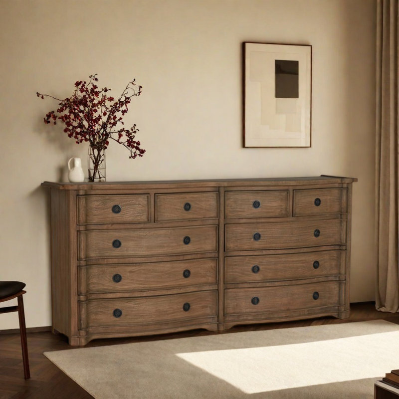 Large-Capacity Retro Sideboard, Burlywood