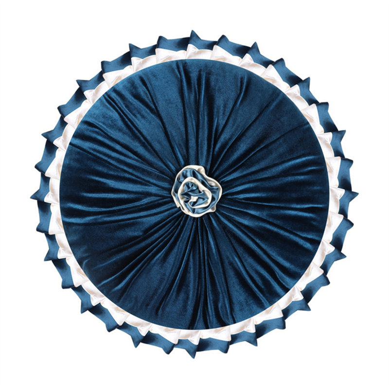 Housse et insert de coussin décoratif en velours kurken, Bleu marine, H 18,3 po x l 18,3 po
