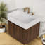 Meuble-lavabo flottant moderne en noyer 24 po Modern-268361015