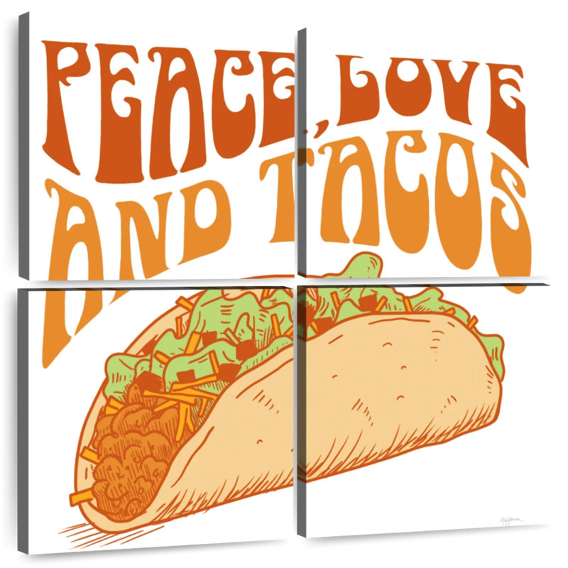 Ketti Peace Love And Tacos, H 26 po x l 26 po