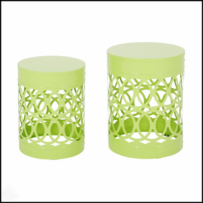 Table de bout d'extérieur en fer thermolaqué, durable et polyvalente, pour un décor de jardin et de salon moderne