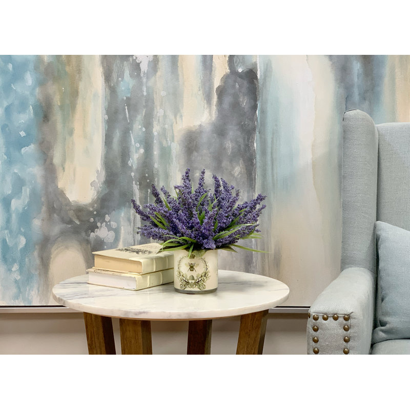 Spring Additions Lavender Heather in Decoupage Pot