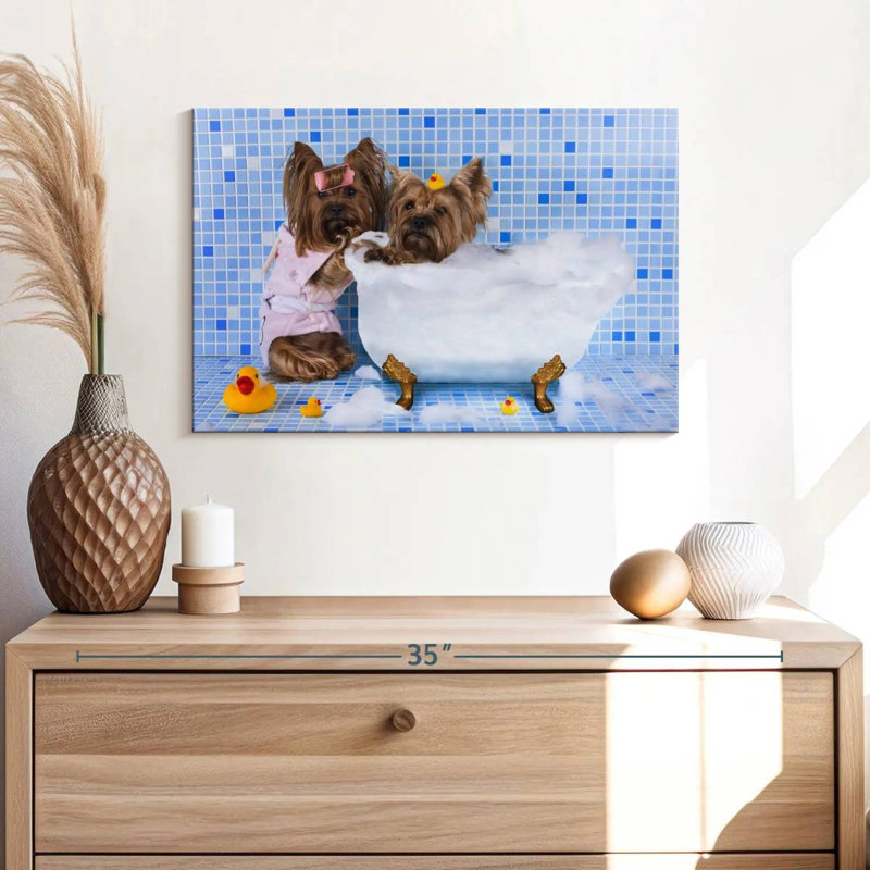 Bubble Bath Dogs, 16" H x 24" W