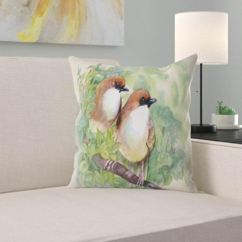 Peinture Des Oiseaux De L'oreiller De Printemps Animal