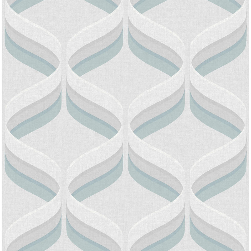 Fresco Retro Ogee Geometric Wallpaper, Sky Blue