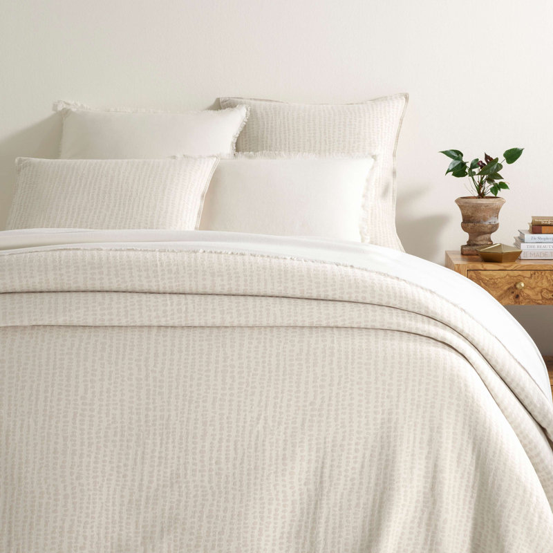 Gray Cotton Reversible King Bedspread