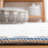 Vermont Hand Woven Wool/Cotton Geometric Rug in Ivory/Blue-724185798