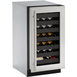 U-Line Single Zone 17.75'' 31 Bottle Wine Refrigerator with Reversible Door