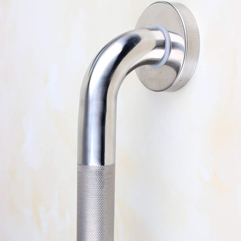 IMPEU 24-inch Knurled Bathroom Grab Bar, 1.25-Inch Diameter Great for Towel Bar, Shower Saftey Bar, Door Handle, Anti-Slip Design, Brushed Nickel finishes (24 Inch)