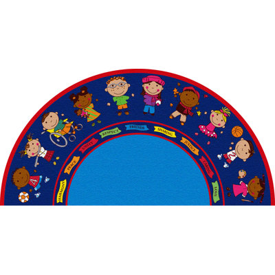 KidCarpet.com Friends Semicircle Classroom Rug, 6'x12' Semicircle