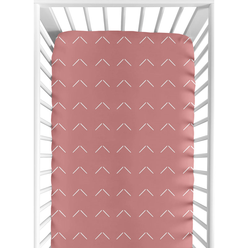 Drap-housse pour lit de bébé Diamond, Blanc cassé / rose mauve