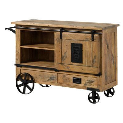 Railway Solid Wood Bar Cart
