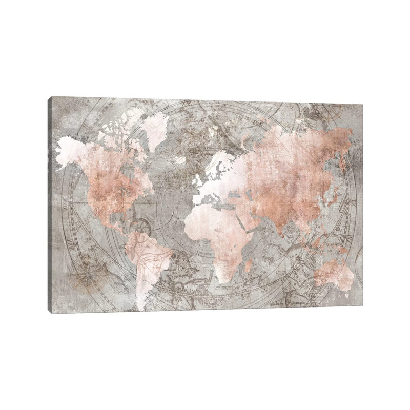 Celestial World Map by Isabelle Z - Print on Canvas, 66.04 cm H x 45.72 cm W x 1.91 cm D, No Frame