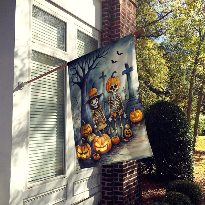 Double Sided 40'' H x 28'' W Polyester Halloween House Flag