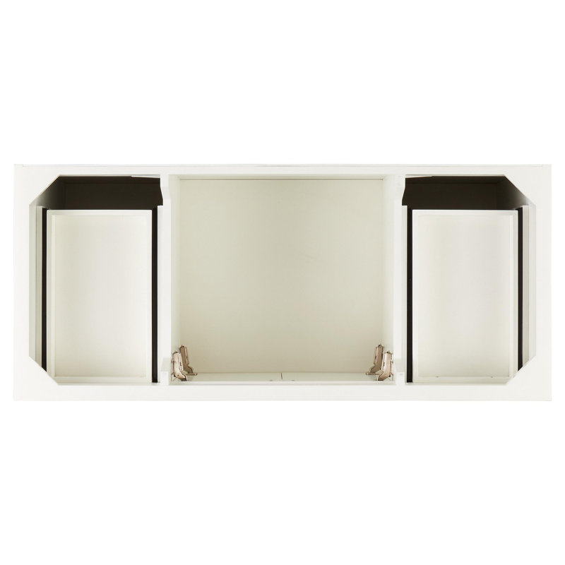 Quen 48" Freestanding Single Basin Vanity Set with Cabinet, Vanity Top, 8" Widespread, Soft White, Feathered White Quartz