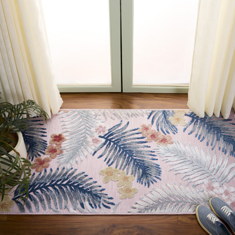 Souder Performance Floral Indoor/Outdoor Area Rug, Rectangle 2'7" x 5'