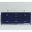 80 po L x P 22 po Meuble-lavabo bleu marine avec robinet et comptoir en marbre - Teinture à gratter pour un nettoyage facile-909756218