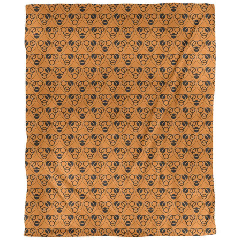 Tissu d’ondulations et cercles fêtes, Orange / Noir, L 58 po x l 36 po, Sergé de coton