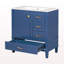 Ensemble de meuble-lavabo moderne avec ensemble lavabo 30 po, meuble-lavabo moderne avec porte à fermeture douce et 3 tiroirs, structure en bois massif (bleu)-121885376-121885373