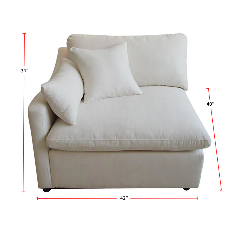 42'' Wide Modular Seating Component, Right Hand Facing