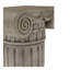 Piédestal antique blanc en oxyde de magnésium avec colonne nervurée et base dorée, H 30,9 po