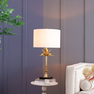 Lampe feuille avec base en marbre