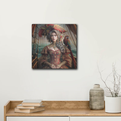  «Pirate Girl» par Rey Klimt, art mural en métal, 24 po x 24 po